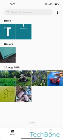 Schritt 2: Tippe und halte ein Foto / Video Verschieben - Tippe und halte ein Foto / Video