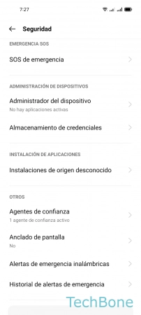 Paso 3: Presiona Administrador del dispositivo Gestionar los Administradores del Dispositivo - Presiona Administrador del dispositivo
