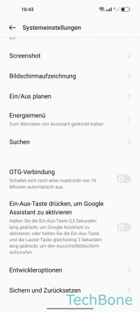 Schritt 3: Tippe auf Sichern und Zurücksetzen Automatische Wiederherstellung der App-Daten - Tippe auf Sichern und Zurücksetzen