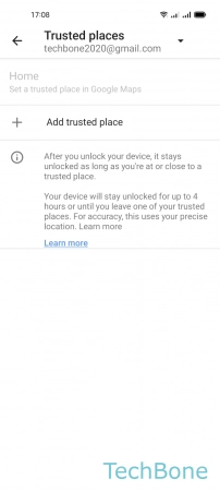 How to Add Trusted places - Smart Lock - Tap on  Add trusted place  and follow the instructions on screen