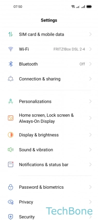 How to Change Preferred Network type - Tap on  SIM card & mobile data 