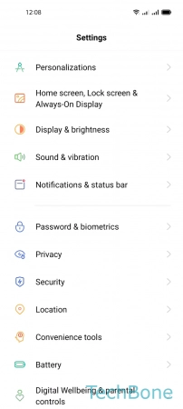 How to Change Security question for Privacy password - Tap on  Password & biometrics 