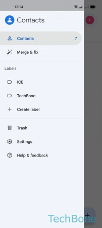 How to Create Contact group - Tap on  Create label 