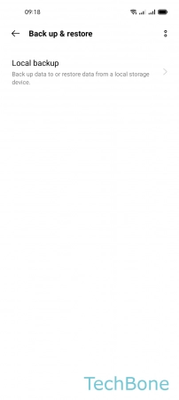 How to Create local Backup - Tap on  Local backup 