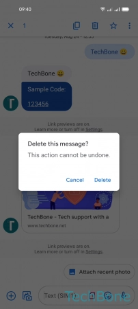 How to Delete individual Messages - Tap on  Delete  to confirm