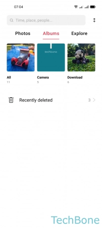 How to Empty the Recycle bin (Gallery) - Tap on  Recently deleted 