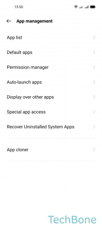 How to Manage App permissions - Tap on  App list 