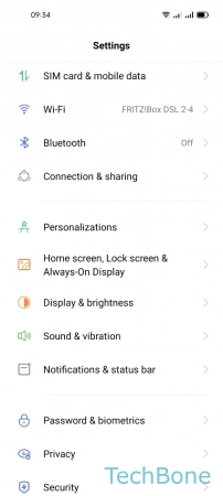 How to Schedule Eye comfort (Blue light filter) - Tap on  Display & brightness 