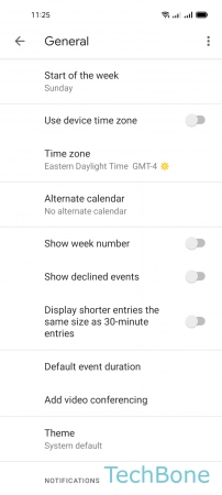 How to Set Dark or Light Theme for Calendar app - Tap on  Theme 