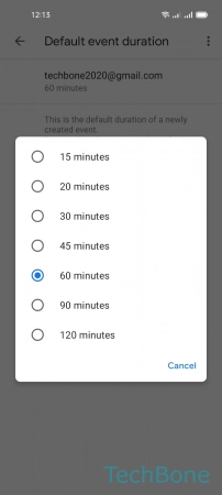 How to Set Default Event duration - Choose an  Option 