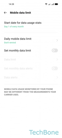 How to Set Start date for Data usage Stats - Tap on  Start date for data usage stats 