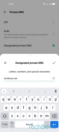 How to Set up Private DNS - Enter the  Corresponding data  and tap  Save 