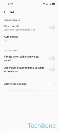 How to Turn On/Off Call forwarding - Tap on  Carrier call settings 