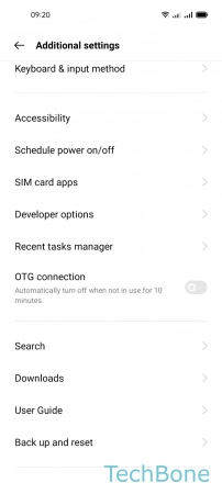 How to Turn On/Off Google Backup - Tap on  Back up and reset 