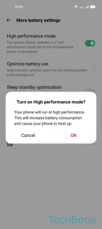 How to Turn On/Off High performance mode - Tap on  OK 