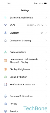 How to Turn On/Off Wi-Fi Calling - Tap on  SIM card & mobile data 