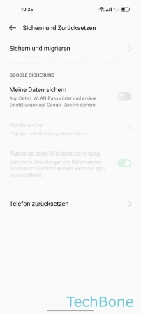Schritt 4: Tippe auf Sichern und migrieren Wiederherstellen - Tippe auf Sichern und migrieren