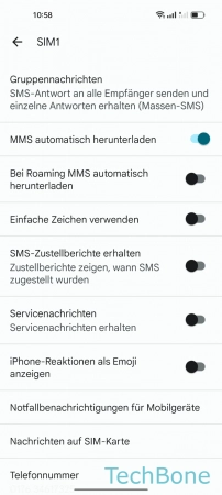 Schritt 5: Tippe auf Nachrichten auf SIM-Karte Nachrichten auf SIM-Karte - Tippe auf Nachrichten auf SIM-Karte