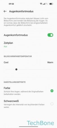 Schritt 5: Lege die Farbtemperatur fest Ein-/ausschalten - Lege die Farbtemperatur fest