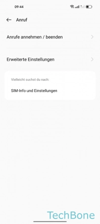 Schritt 5: Tippe auf Erweiterte Einstellungen Rufnummer anzeigen/unterdrücken - Tippe auf Erweiterte Einstellungen