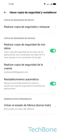 Paso 4: Presiona Volver al estado de fábrica (borrar todo) Restablecer los Ajustes del sistema - Presiona Volver al estado de fábrica (borrar todo)