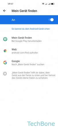 Schritt 4: Aktiviere oder deaktiviere Mein Gerät finden