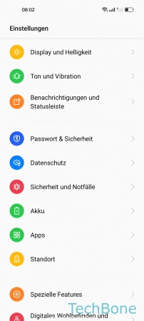 Schritt 2: Tippe auf Sicherheit und Notfälle Notrufdienst automatisch anrufen - Tippe auf Sicherheit und Notfälle