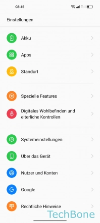 Schritt 2: Tippe auf Systemeinstellungen Einhandmodus - Tippe auf Systemeinstellungen