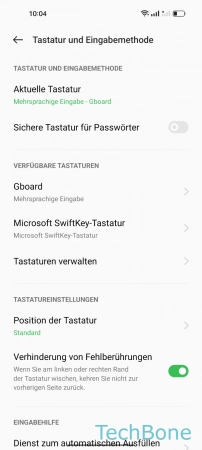 Schritt 4: Tippe auf Aktuelle Tastatur Standardtastatur - Tippe auf Aktuelle Tastatur