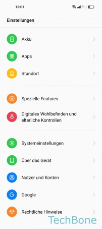 Schritt 2: Tippe auf Systemeinstellungen Automatischer Punkt - Tippe auf Systemeinstellungen