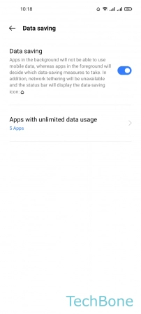 Apps with Unlimited Data Usage - Tap on  Apps with unlimited data usage 