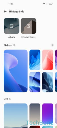Festlegen - Wähle einen  Hintergrund  oder  Album 