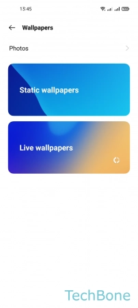 Home screen Wallpaper - Choose  Static/Live wallpapers  or tap on  Photos 