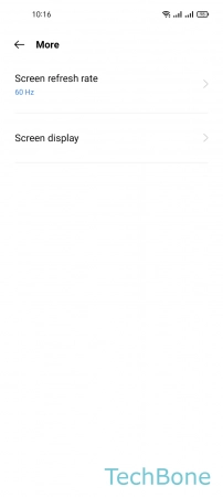 How to Set the Screen Refresh rate - Tap on  Screen refresh rate 