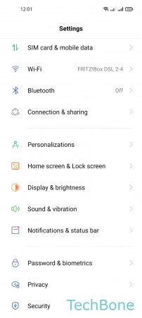 How to Turn On/Off OSIE Visual effect - Tap on  Display & brightness 