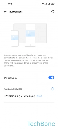 How to Turn On/Off Screencast - Choose an  Available device 