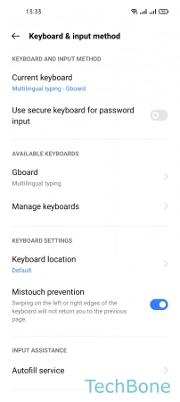 Remove Keyboard Language - Tap on  Gboard 