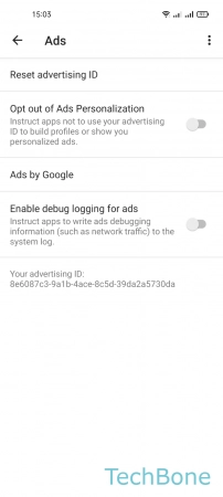 Reset Advertising ID - Tap on  Reset advertinsing ID 