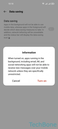 Turn On/Off Data Saving - Tap on  Turn on 
