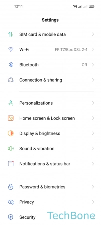 USB Tethering - Tap on  Connection & sharing 