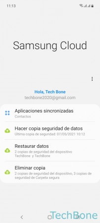 Paso 4: Abre el menú de tres puntos Activar o desactivar copia de seguridad automática en Samsung Cloud - Abre el menú de tres puntos