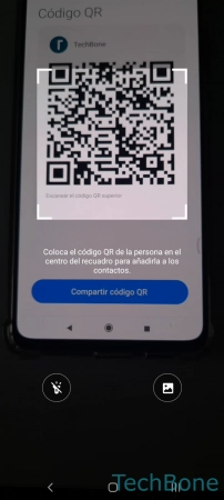 Paso 4: Escanea un código QR Añadir contacto por código QR - Escanea un código QR