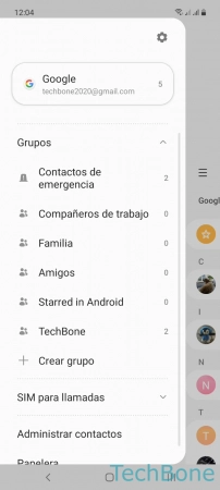 Paso 3: Presiona Contactos de emergencia (Grupos) Añadir Información médica de emergencia - Presiona Contactos de emergencia (Grupos)
