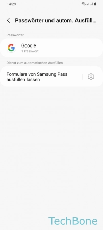 Schritt 4: Wähle den aktuellen Dienst zum automatischen Ausfüllen Dienst zum automatischen Ausfüllen - Wähle den aktuellen Dienst zum automatischen Ausfüllen