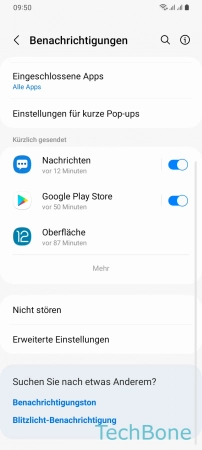 Benachrichtigungserinnerungen - Tippe auf  Erweiterte Einstellungen 