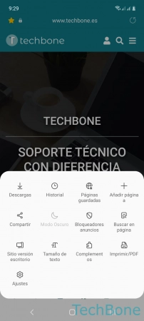 Paso 3: Abre los Ajustes Borrar cookies - Abre los Ajustes