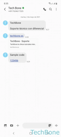 Paso 3: Mantén presionado un mensaje Borrar mensaje SMS individual - Mantén presionado un mensaje