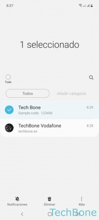Paso 3: Presiona Eliminar Borrar una conversación - Presiona Eliminar