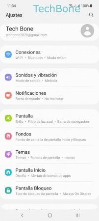 Paso 2: Presiona Sonidos y vibración Cambiar el tono de llamada - Presiona Sonidos y vibración