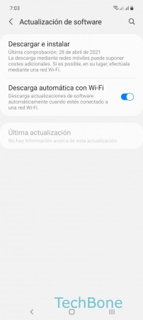 Paso 3: Presiona Descargar e instalar Comprobar actualizaciones del sistema - Presiona Descargar e instalar